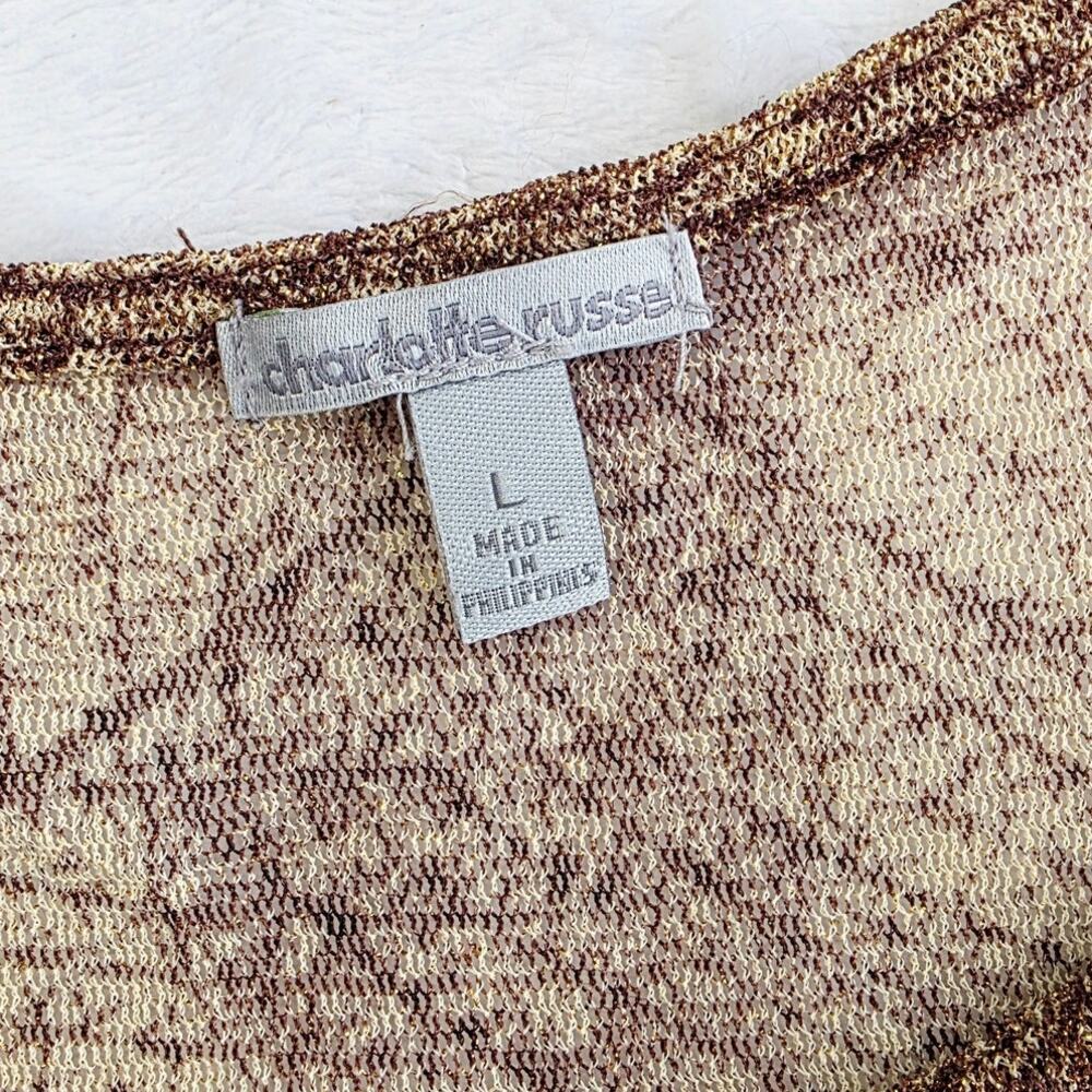 Charlotte Russe Y2K Sheer Top Large Brown Leaf Forest Fairy Goblin Boho Earthy - Picture 12 of 16